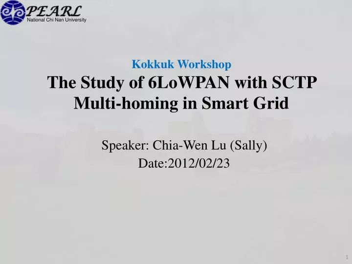 kokkuk workshop the study of 6lowpan with sctp multi homing in smart grid