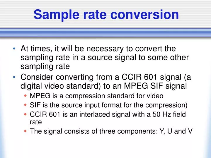sample rate conversion