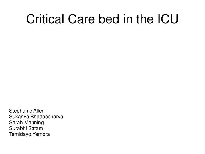 critical care bed in the icu
