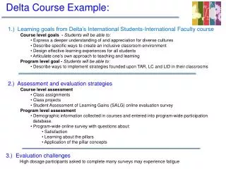 1.) Learning goals from Delta’s International Students-International Faculty course