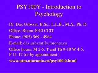 PSY100Y - Introduction to Psychology