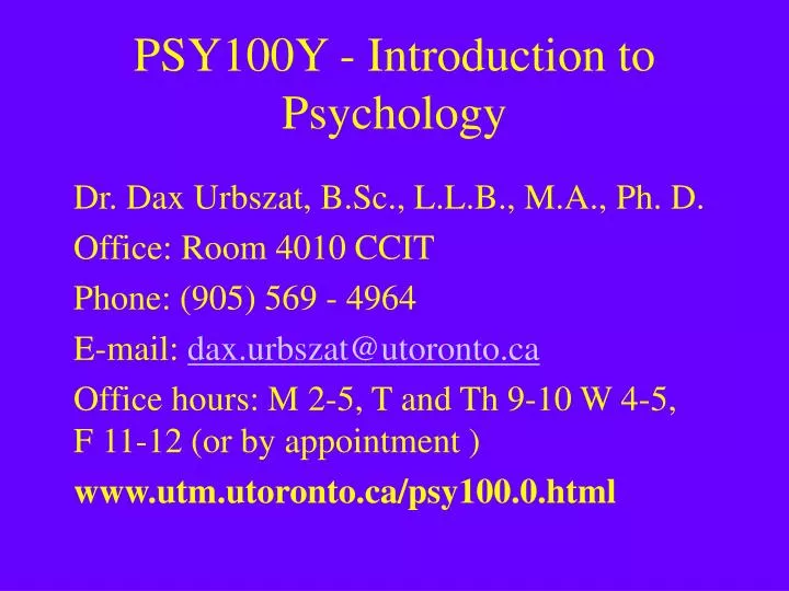 psy100y introduction to psychology