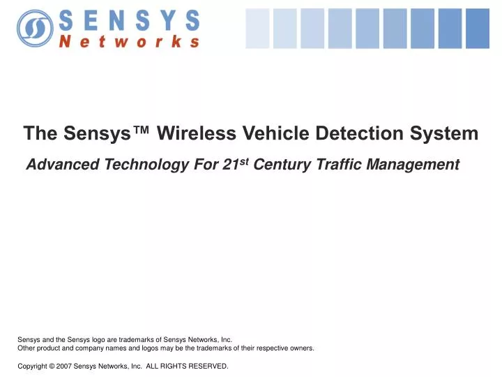 the sensys wireless vehicle detection system