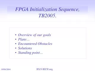 FPGA Initialization Sequence, TB2005.