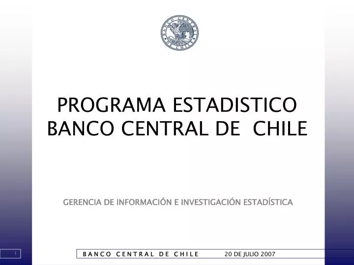 programa estadistico banco central de chile