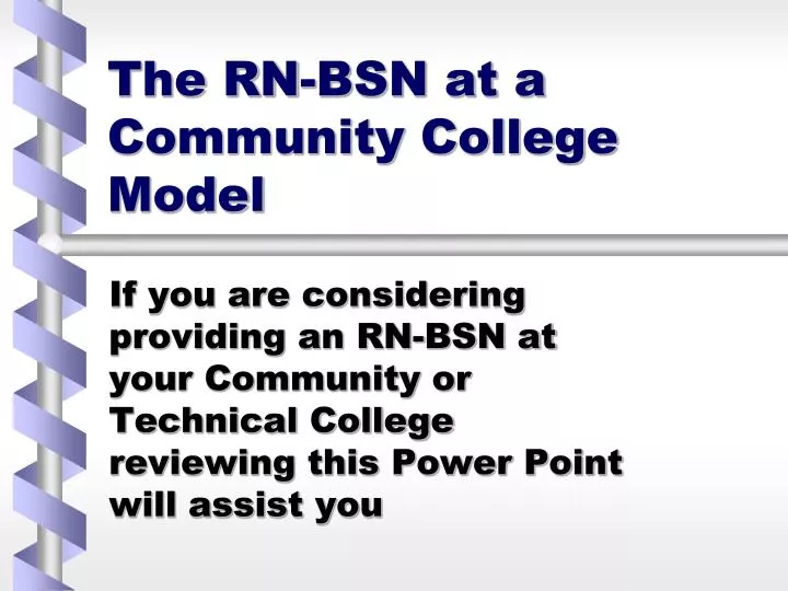 the rn bsn at a community college model