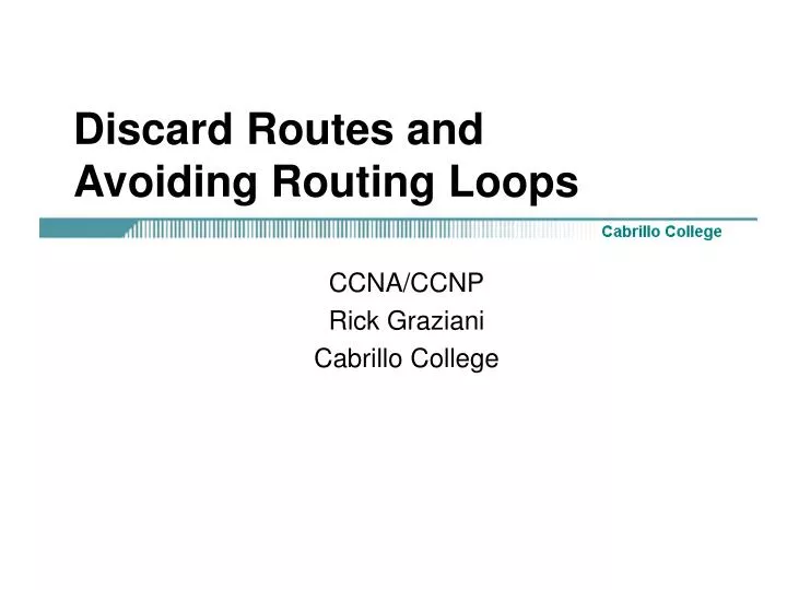 discard routes and avoiding routing loops