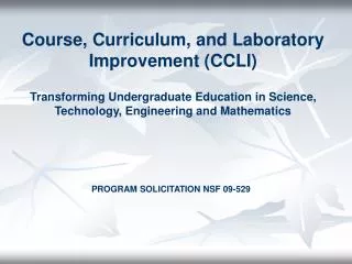 CCLI Vision and Scope