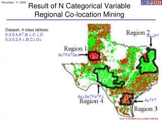 Result of N Categorical Variable Regional Co-location Mining