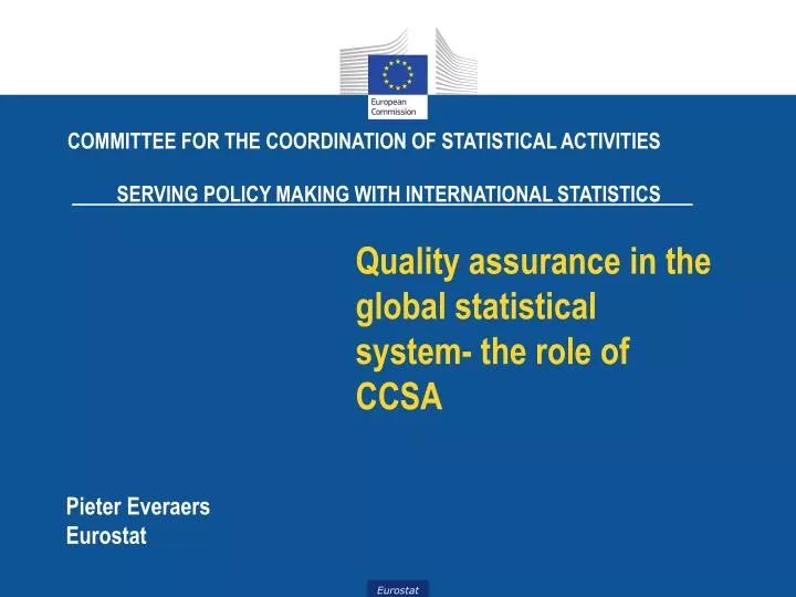 quality assurance in the global statistical system the role of ccsa