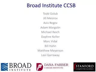 Broad Institute CCSB