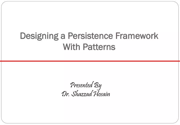 designing a persistence framework with patterns