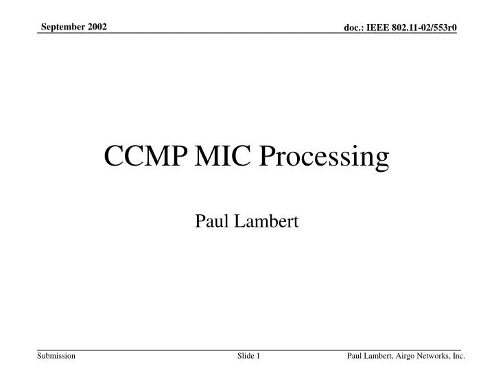 ccmp mic processing