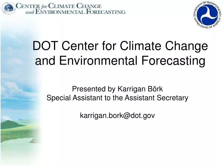 dot center for climate change and environmental forecasting