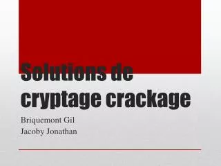 solutions de cryptage crackage