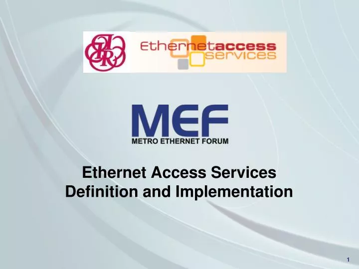 ethernet access services definition and implementation