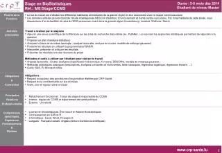 stage en biostatistiques r f me stage ccms