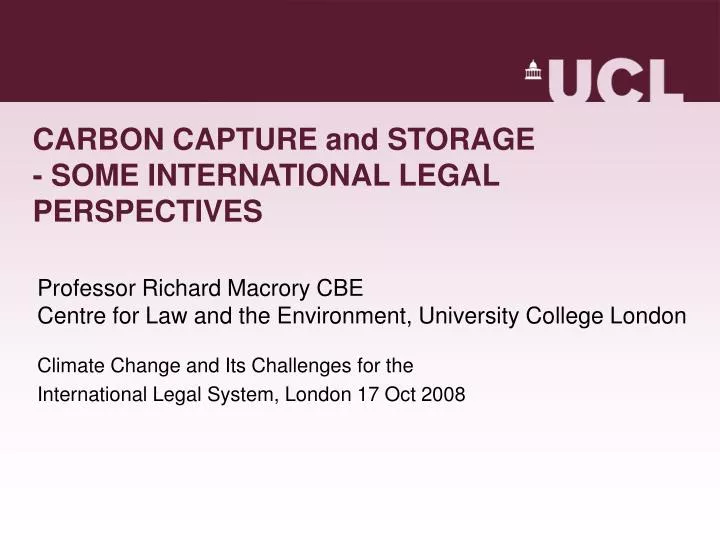 carbon capture and storage some international legal perspectives