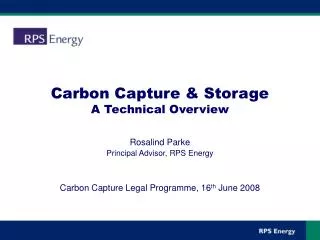 Carbon Capture &amp; Storage A Technical Overview