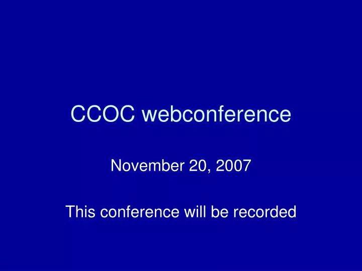ccoc webconference