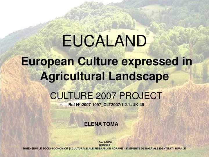 eucaland european culture expressed in agricultural landscape