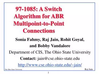 97-1085: A Switch Algorithm for ABR Multipoint-to-Point Connections
