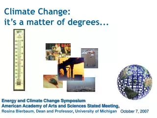 Climate Change: it’s a matter of degrees...