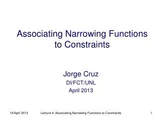 Associating Narrowing Functions to Constraints