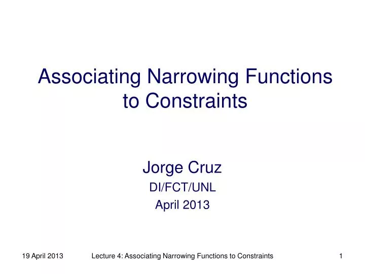 associating narrowing functions to constraints
