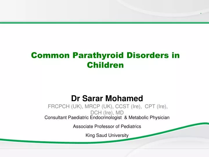 common parathyroid disorders in children