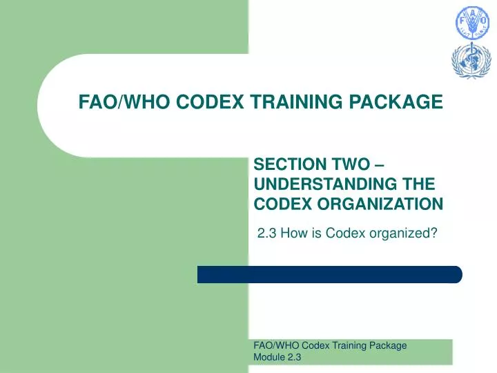 fao who codex training package