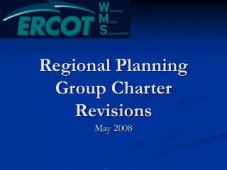 Regional Planning Group Charter Revisions