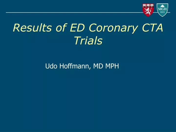 results of ed coronary cta trials