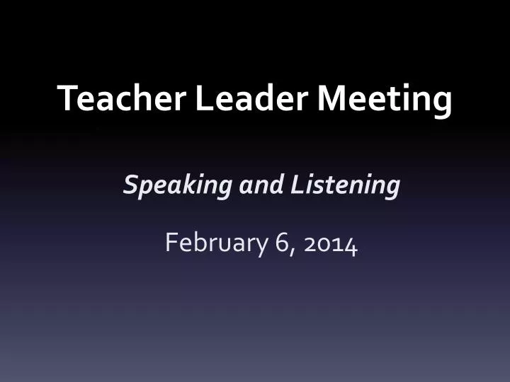 teacher leader meeting