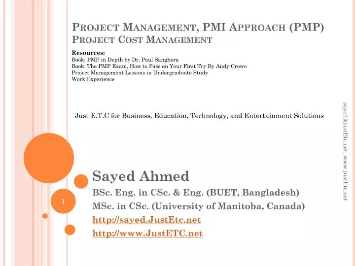 project management pmi approach pmp project cost management