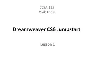 Dreamweaver CS6 Jumpstart