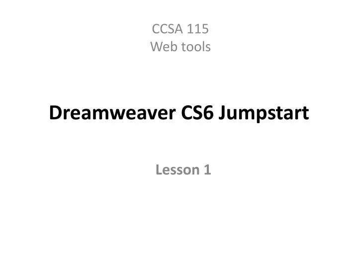 dreamweaver cs6 jumpstart