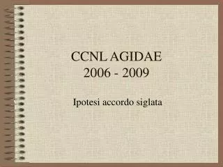ccnl agidae 2006 2009