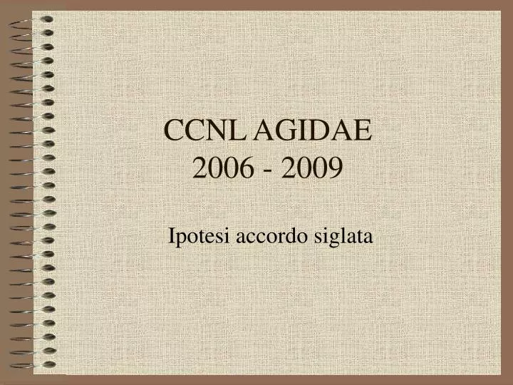ccnl agidae 2006 2009