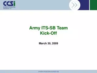 Army ITS-SB Team Kick-Off