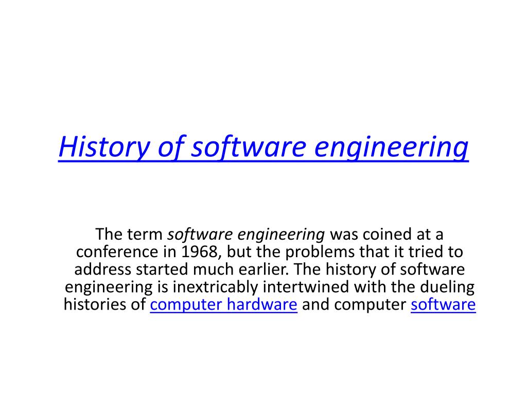 Software Simulation History PPT - History of software engineering PowerPoint Presentation, free ...