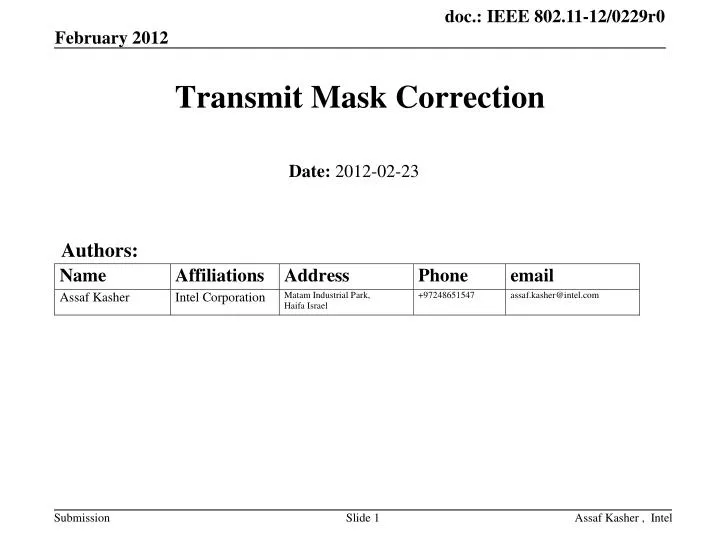 transmit mask correction