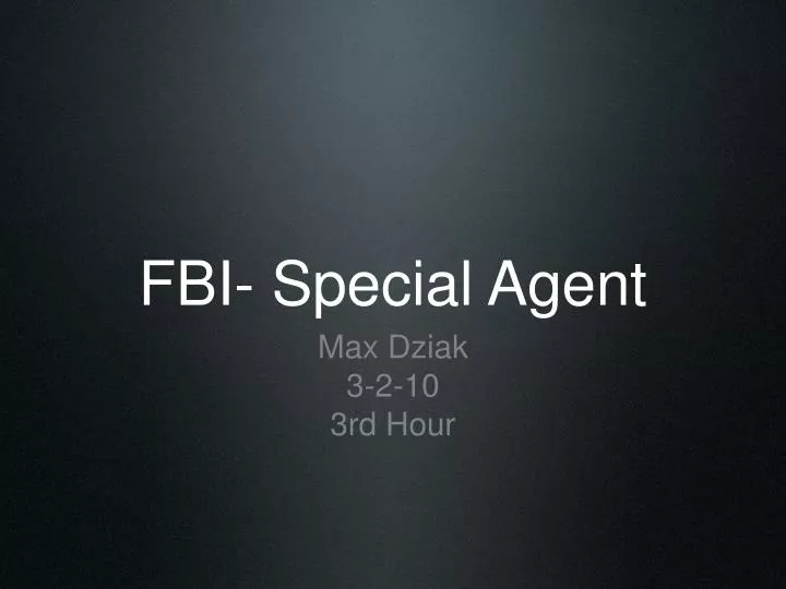 fbi special agent