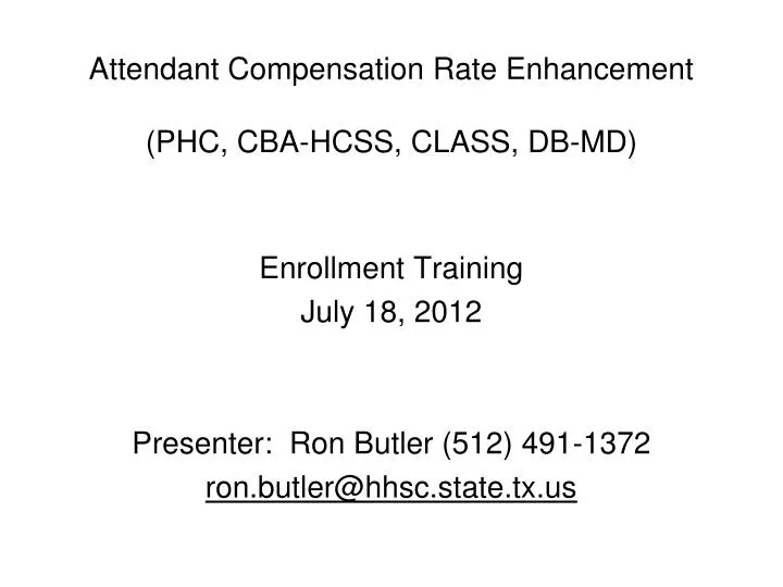 attendant compensation rate enhancement phc cba hcss class db md