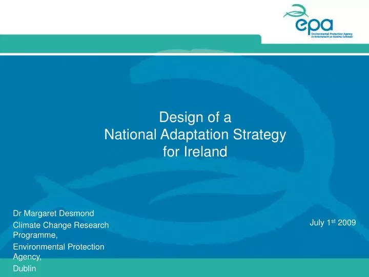 design of a national adaptation strategy for ireland