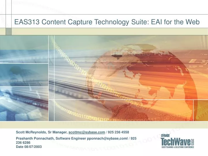eas313 content capture technology suite eai for the web