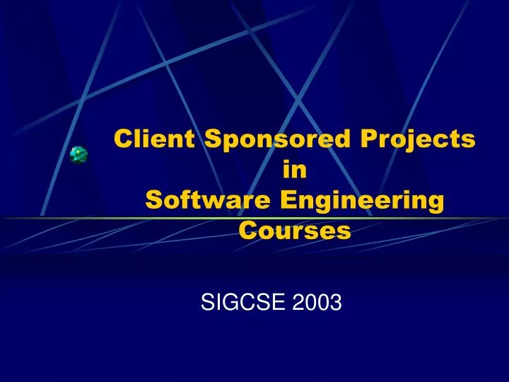 client sponsored projects in software engineering courses