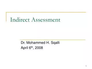 Indirect Assessment