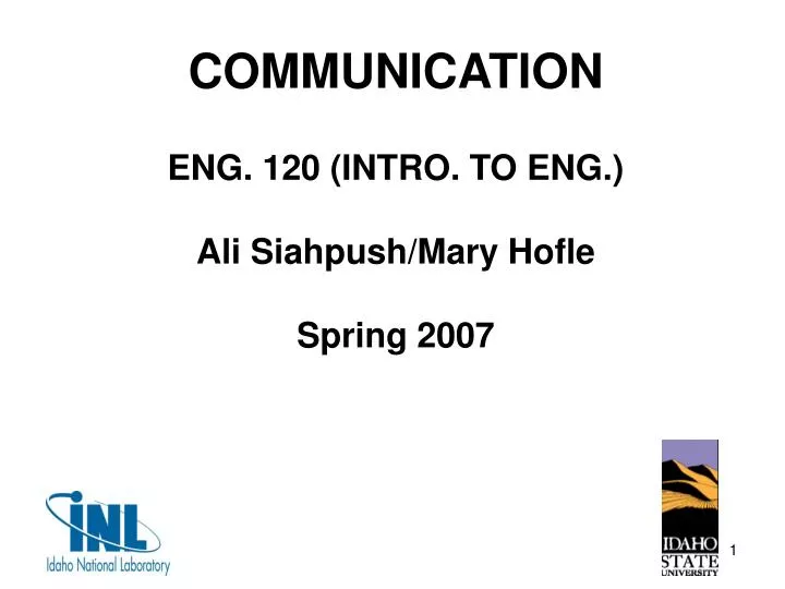 communication eng 120 intro to eng ali siahpush mary hofle spring 2007