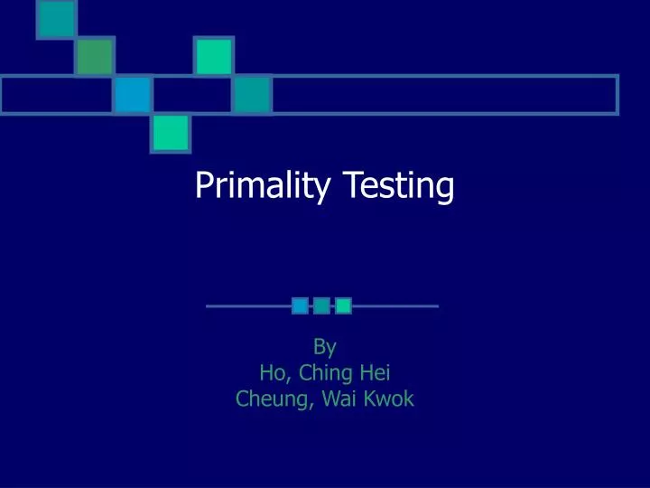 primality testing